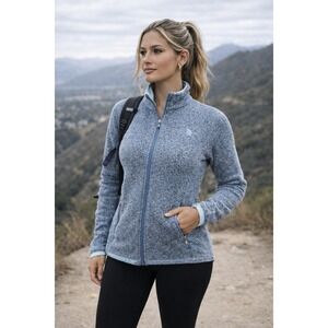 The North Face Maggy Fleece Jacket  S Blue Heather Full Zip Embroidered Logo